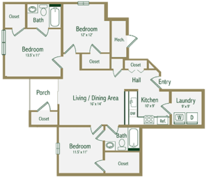 Saylor 3 bedroom Farmville apartment
